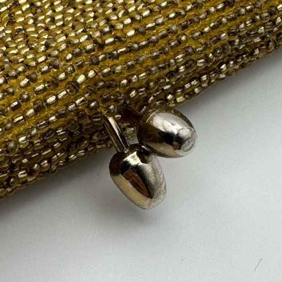 Two Vintage Seed Bead Gold And Silver Small Purse - Clutch Bags Handmade - Picture 7 of 11